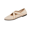 thumbnail image 2 of longantii Mary Jane Shoes for Women Slip on Dressy Ballerina Flats Shoes for Women New Fashion Non-Slip Flats for School Formal Walking Beige, 2 of 4
