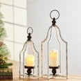 thumbnail image 2 of Glitzhome  Farmhouse Rustic Metal Lanterns Hanging Candle Holder White-S, 2 of 5