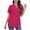 Hot Pink, variant on Jewelreauty Womens Summer Short Sleeve Shirts V Neck Keyhole Loose Fit T-Shirts Casual Pullover Solid Blouses (S, Black)