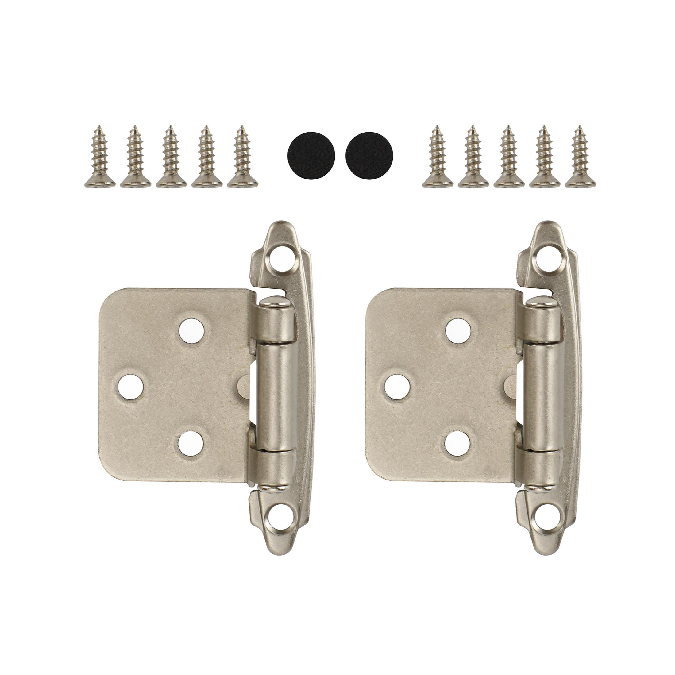 Hyper Tough Cabinet Hinge, Satin Nickel, 10 Pack