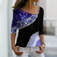 thumbnail image 3 of Aayomet Long Sleeve Crop Tops For Women Women Casual V-Neck T-Shirts Loose Puff Short-Sleeve Tops Tunic Blouse,Purple XL, 3 of 4