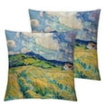 thumbnail image 2 of Acheng  Vincent Van Gogh Pillow Cases Set of 2 Abstract Art Design Cushion Covers Square Decorative Pillow Covers for Famous Painting Fans White, 2 of 6