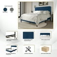 thumbnail image 4 of Castle Place Velvet Upholstered Curved King Bed, Navy Blue, 4 of 11