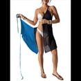 thumbnail image 3 of Vestido Tipo Halter para Mujer, con Escote en V, Lazo y Espalda Descubierta, con Encaje en Contraste, Sin Mangas, Color Azul , Talla Única, 3 of 6