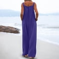 thumbnail image 5 of Fashion Plus Size Jumpsuits for Women with Sleeves Summer Printed Jumpsuit Casual Button Pocket Sleeveless Wide Leg Trousers, 5 of 8