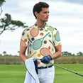 thumbnail image 3 of Yiaed Racket and Tennis BallPrint Men's Short Sleeve Polo Shirt,Golf Polo for Men Three-Button Golf Shirt Athletic Casual Collared T-Shirt- X-Large, 3 of 7