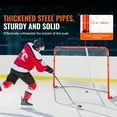 thumbnail image 2 of KFFKFF Street Hockey Goal, Durable Steel Frame for Indoor/Outdoor Use, Standard Pro Training Hockey Set, Quick Setup Portable Net, 72" x 48", White/Red, 2 of 9