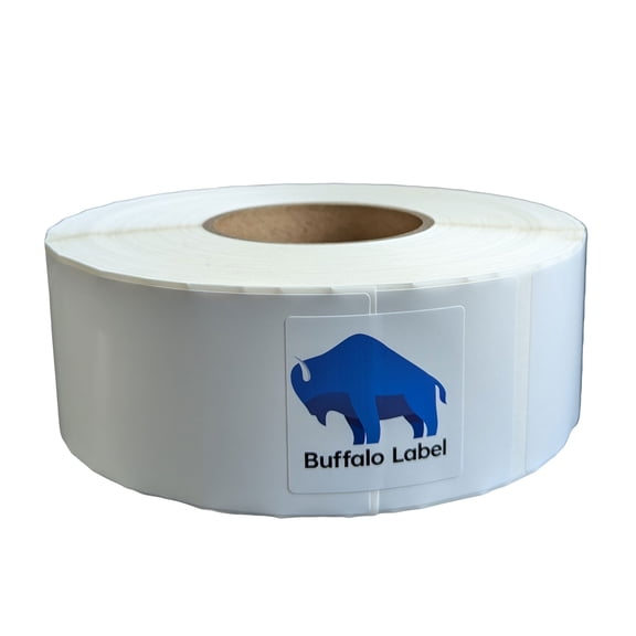 BuffaloLabel 2.5" x 7" x 700 Labels - White Gloss BOPP Roll Inkjet Labels - 3" Core - Blank