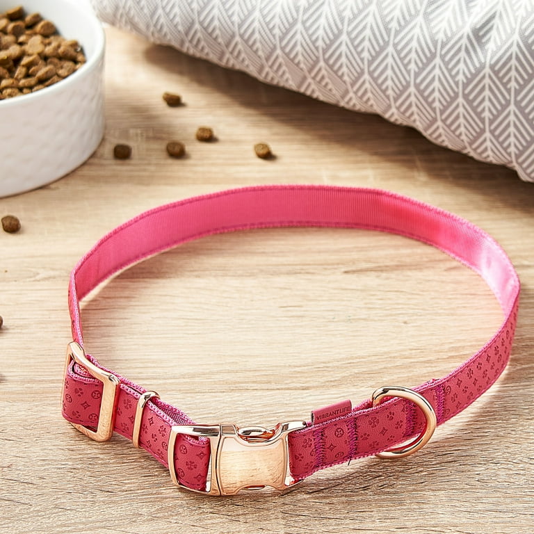 Pink Chewy Vuitton Flower Print Collar & Leash