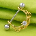 thumbnail image 4 of 1 Uds. Piercing corporal de acero quirúrgico, joyería, anillo para pezón, barra en forma de U con diamantes de imitación, escudo de barra, 4 of 8