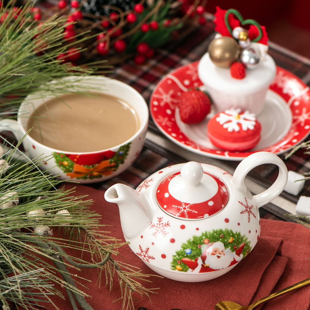 Porcelain Teapot,, Coffee Serving Pot, Nordic Santa Claus Ceramic Pot,  Household Tableware, Embossed Western Afternoon Tea Coffee Pot, For Home  Restaurant Coffee Shop Party, Exquisite Christmas Gifts, Christmas  Accessories - Temu