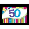 Club Pack of 48 Bright and Bold 50th Birthday Party Paper Invitations