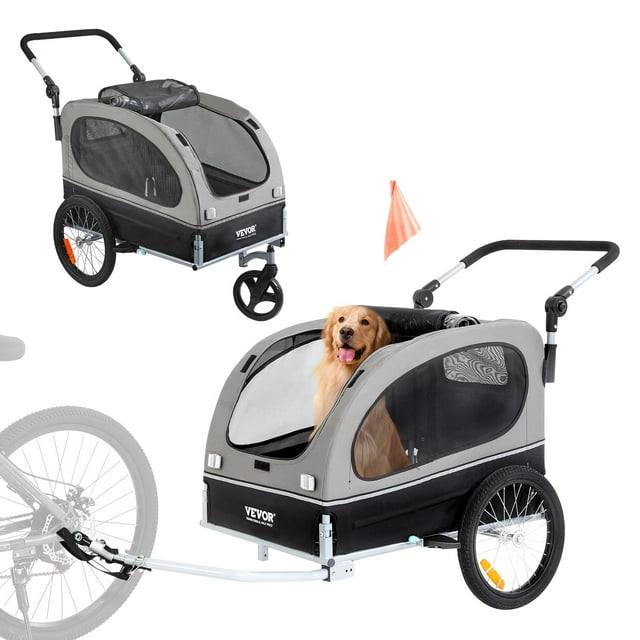 Carrito 2 en 1 para mascotas VEVOR con remolque de bicicleta para perros, de hasta 40 kg