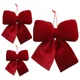 thumbnail image 2 of Christmas Bow Decoration Velvet Red Bow Knot Baubles Hanging Ornaments DIY Xmas Trees Pendant For Holiday Home Party Decorations, 2 of 5
