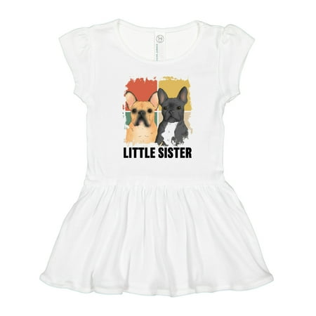 

Inktastic Little Sister Cute French Bulldogs Gift Toddler Girl Dress
