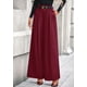 thumbnail image 3 of Pantalones PRETTYGARDEN Palazzo de Pierna Ancha con Cintura Elástica Vino Tinto Talla L, 3 of 8