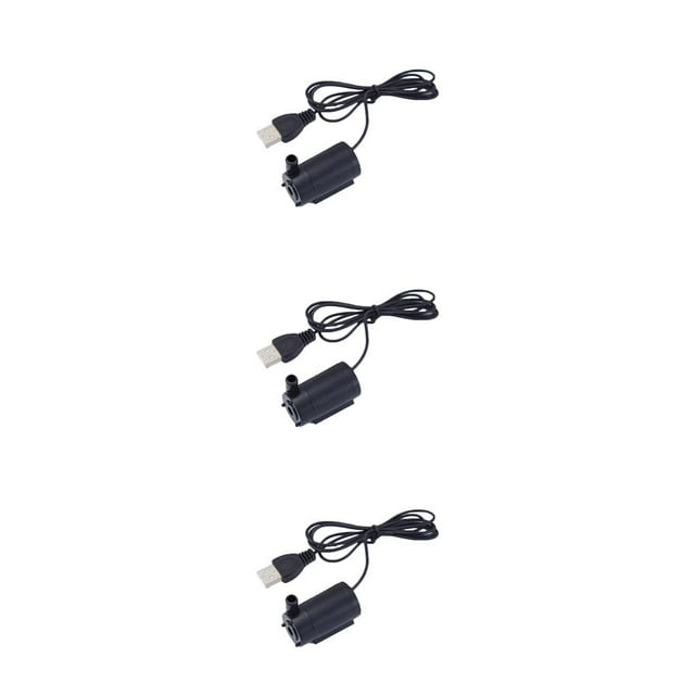 ZLight USB Submersible Mini Compact Water Pump for Fish Tanks Pumps 1.8A DC 5V 2-3L/Min Amphibious Motor DIY Tool Set Black 3Set