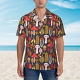 thumbnail image 2 of Sikiie Mushrooms And Leaves Print Men's Hawaiian Shirt, Summer Beach Button Pocket Short Sleeve T-Shirt,3X-Large, 2 of 7