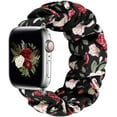 thumbnail image 4 of SOLOLUP (1Pack/4Pack)  Nylon Scrunchie Strap for Apple Watch Bands 38mm 40mm 41mm 42mm 44mm 45mm 49mm for Women, Soft Elastic Solo Loop Printed Bands Wristbands for iWatch Series 3 6 SE 8 7 5 4 2 1, 4 of 11