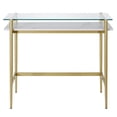 thumbnail image 6 of Henn&Hart 36" Brass/Faux Marble Metal/Glass/Faux Marble Home Office, 6 of 7