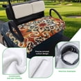 thumbnail image 5 of Golf Cart Seat Covers for 2 Seater, Burnt Orange Green Soft Microfiber Cart Seat Towel Blanket, Vintage Abstract Flowers Absorbent Breathable Non Slip Bench Seats Protector for Golf Course 51"x31", 5 of 9