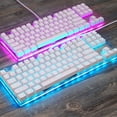 thumbnail image 2 of Luminous Mechanical Keyboard 87 Keys Keys Multi-function RGB Backlight Office School Game Laptop PC Computer Key Board Replacement Gaming Blue Switch, 2 of 8