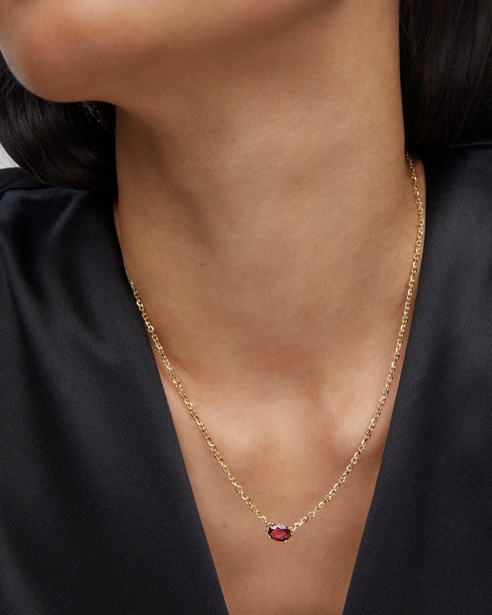 Kendra Scott Cailin Crystal Pendant Necklace Gold Burgundy Crystal