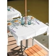 thumbnail image 2 of Outdoor Tablecloth with Umbrella Hole for Patio/Picnic/Party/Camping, Floral Eucalyptus Leaves Waterproof Table Cloth Square Cover Washable, Summer Botanical Watercolor Daisy (54"x 54"), 2 of 8