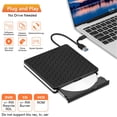 thumbnail image 4 of Unidad de DVD externa, USB 3.0 tipo C, unidad óptica CD DVD +/-RW, grabadora USB C portátil para PC, computadora portátil, escritorio, MacBook, 4 of 8