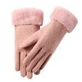 thumbnail image 3 of Winter Ski Inner Glove Lined With Men's And Women's Outdoor Cycling Plus Windproof And Cold Warm Flip Finger Screen Gloves Gloves Mittens Combo with Pocket Mittens for Women Cold Weather Insulated, 3 of 3