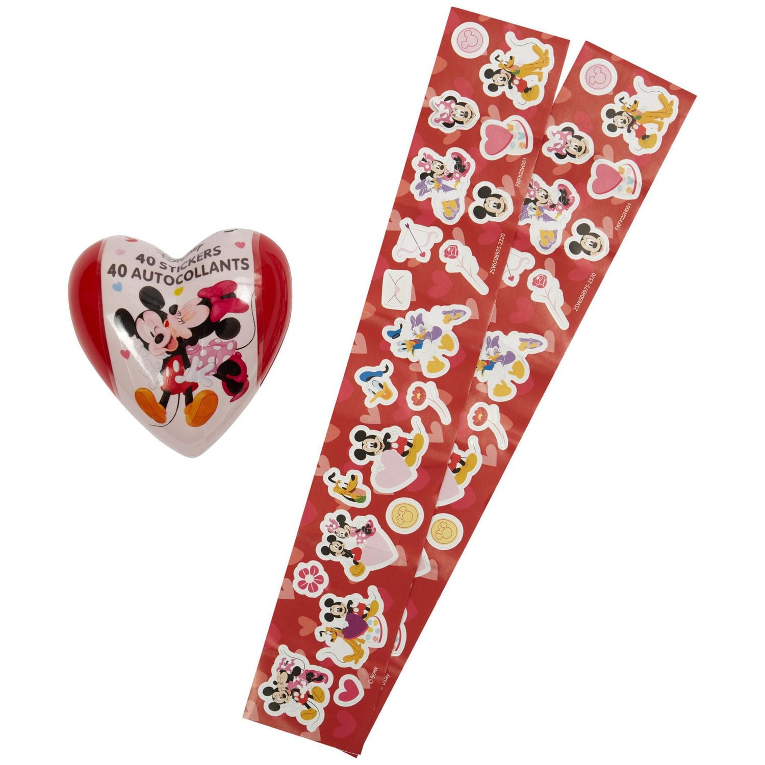 Disney Mickey & Minnie Valentine Cards, 40 Count Classroom Exchange Stickers