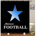 thumbnail image 3 of 4PCS Sports Shower Curtain Set, Water Fire Basketball Soccer Baseball American Football Cool Men Teen Boys Bathroom Decor, Waterproof Fabric Navy Blue Shower Curtain, Non-Slip Bath Mat, 3 of 7
