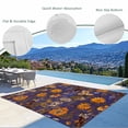thumbnail image 3 of Orange Purple Spring Floral Outdoor Rug for Patio/Deck/Porch, Non-Slip Large Area Rug 6 x 9 Ft, Vintage Botanical Summer Flower Indoor Outdoor Rugs Washable Area Rugs, Camping Rug Carpet Runner, 3 of 8