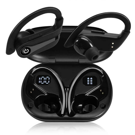 UrbanX over the ear headphones wireless Bluetooth with Earhooks Built-in Mic, 200H Superior Playtime, Immersive Sound, Quick-Pair, Secure Fit, IPX7 Waterproof, Compatible With Moto Tab G70 - Black