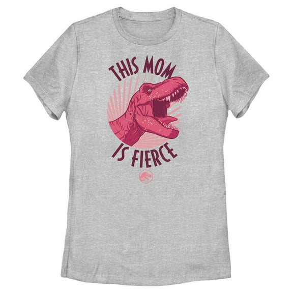 Women's Jurassic World T. Rex This Mom is Fierce Graphic Tee Athletic Heather X Large