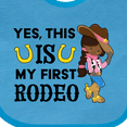 thumbnail image 4 of Inktastic Yes, This is My First Rodeo- Cowgirl in Hat and Boots Girls Baby Bib, 4 of 4
