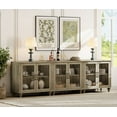 thumbnail image 2 of WAMAPT Sideboard Buffet Cabinets with 6-Glass Door, Kitchen Storage Cabinets, Wood Coffee Bar Tables with Adjustable Shelf, Accent Sideboard Cabinet for Dining Room, Living Room, Wash Grey (3 PCS), 2 of 8