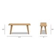 thumbnail image 4 of Pemberly Row 41.5" Solid Red Oak Wood Bench in Natural Brown, 4 of 12