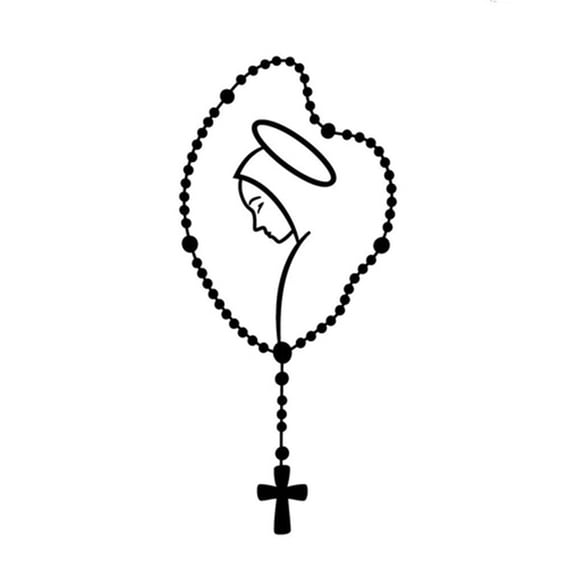 VERMON Self-adhesive Mary Rosary Car Body Bumper Window Decorative Decals Sticker for Buses Auto Truck