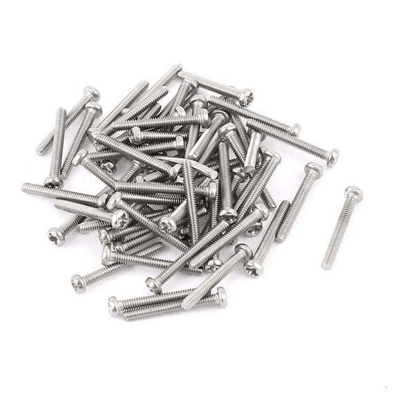 Uxcell M2 x 15mm 304 Stainless Steel Crosshead Round Head Screws Bolt (60-pack)
