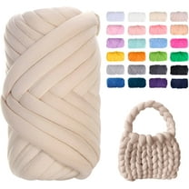 Minzimin Chunky Yarn for Hand Knitting, 0.55lb/10 Yards Giant Yarn Arm Knitting Yarn, Soft Tubular Yarn for Bags, Baskets, Pillows, Pet Nests, DIY Crafts