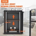 thumbnail image 2 of 15U Wall Mount Network Server Rack 18 Inch Glass Door Lock, 2 of 7