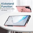 thumbnail image 2 of Feishell Fit for Samsung Galaxy Note 10 Case with 360° Rotatable Ring Holder,Shockproof Drop Resistant Premium Plain PU Leather Soft TPU Card Slots Kickstand Back Protective Phone Case,Pink, 2 of 8