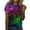 b-Multicolor, variant on Women Crew Neck Short Sleeve Gradient Galaxy Star Print Loose Casual Summer Basic Tee Shirt