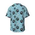 thumbnail image 2 of Xecao offers the Cute Dog Footprints for Men's Casual Short-sleeved Shirt, a button-up collared shirt with a pocket, perfect for beach vacations and yacht travel in the Small size., 2 of 7
