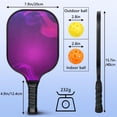 thumbnail image 4 of Pickleball Paddles Set Of 2, Fiberglass Surface, Fluid Smoke Aurora Art Style, 4 Balls & Bag, 4 of 5