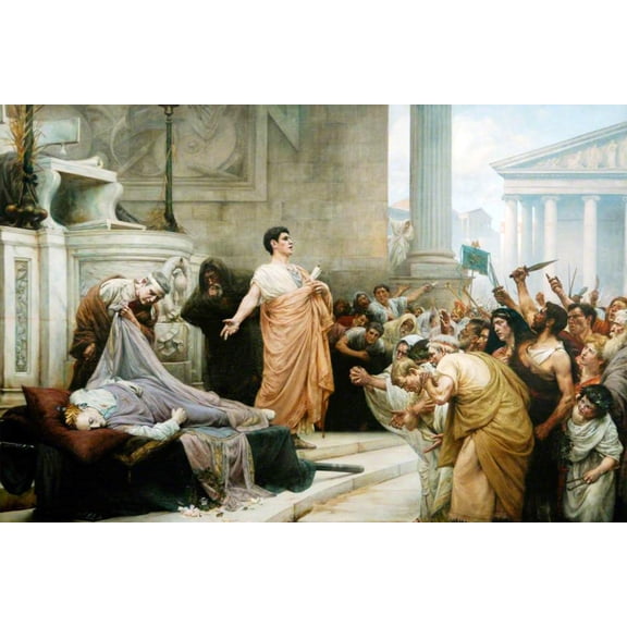 24x36 gallery poster, Marc Antony's Oration at Julius Caesar's Funeral by George Edward Robertson