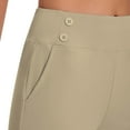 thumbnail image 4 of FRSASU Pants for Women Fashion Casual Work Pants Solid Elastic High Waisted Comfortable Fitness Yoga Cropped Pants Beige, 4 of 8