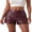 Claret, variant on LMLYSoH Womens Mini PU Leather Shorts Casual Stylish Solid Color Zip Side Mid Rise Shorts for Daily Life Party and More
