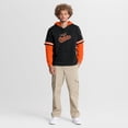 thumbnail image 3 of Men's Fanatics Black/Orange Baltimore Orioles Oversized Fire Speed- Layered Hoodie, 3 of 5